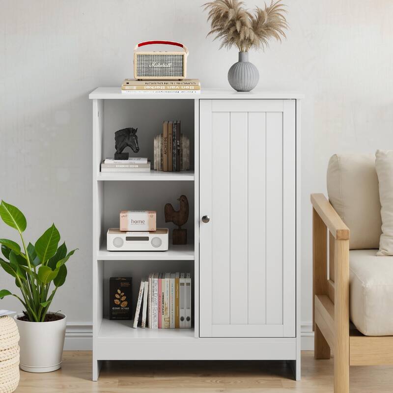 31.5" White Storage Cabinet - Adjustable Shelves & Doors