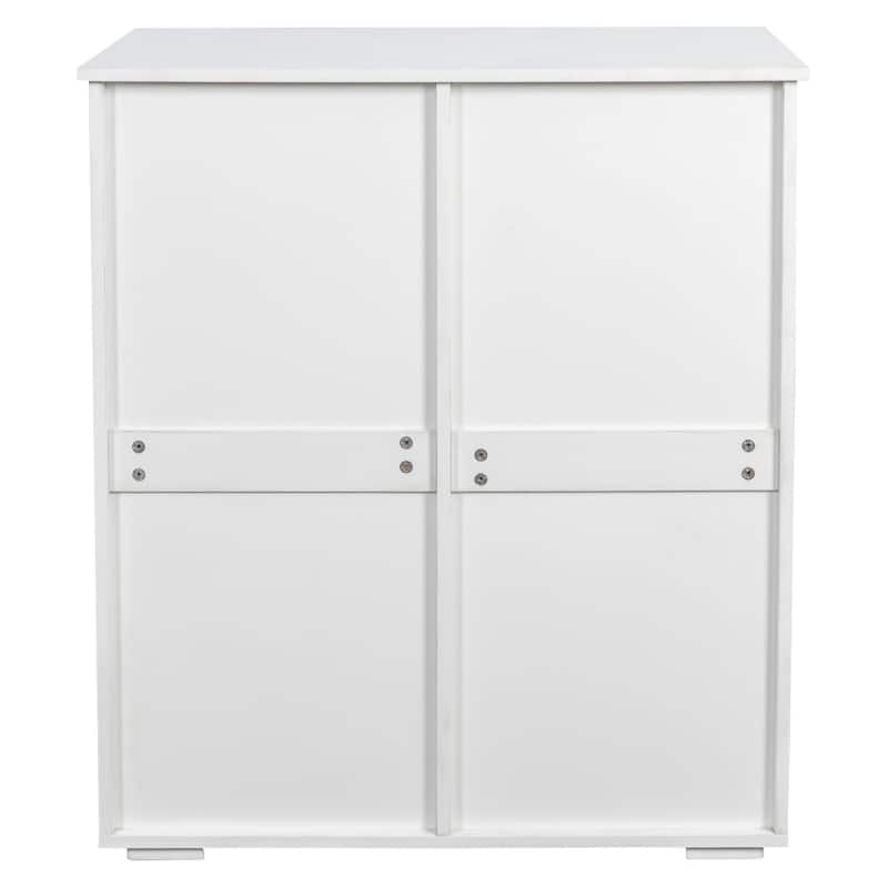 Laundry Cabinet with 2 Removable Laundry Baskets and 2 Drawers