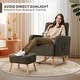 preview thumbnail 40 of 46, HOMYKA 27.95” Rocking Chair, Teddy Velvet Fabric with Pillow and Ottoman
