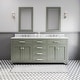 preview thumbnail 2 of 12, Madison Carrara White Marble Countertop Vanity with Mirror and Faucet