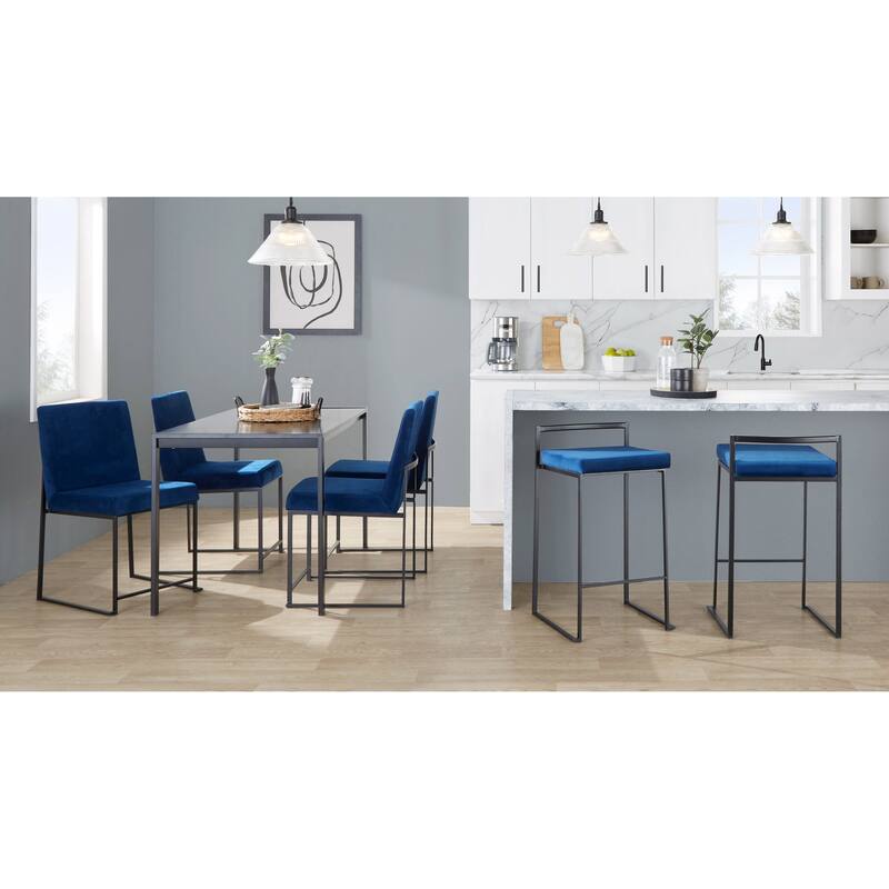 Porch & Den Forrest Contemporary Black Stackable Fully Welded Counter Stool (Set of 2)