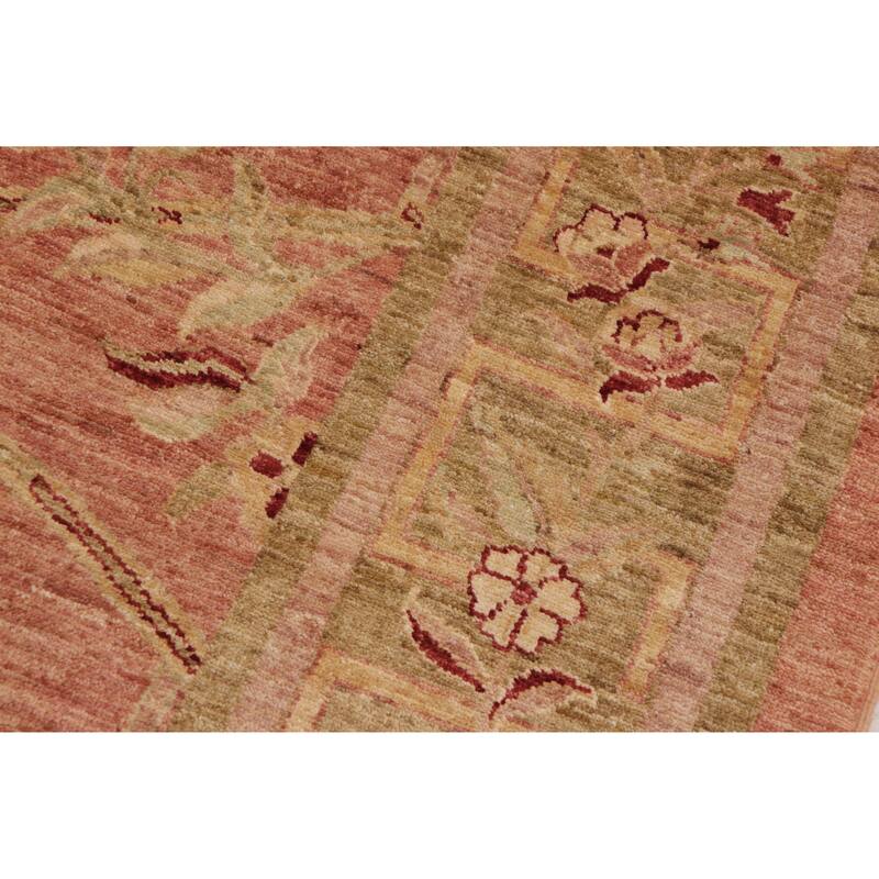 Hexagonal Trellis Floral Hand-Knotted Wool Area Rug