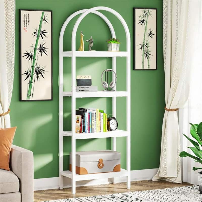 71" Farmhouse Arched Bookshelf