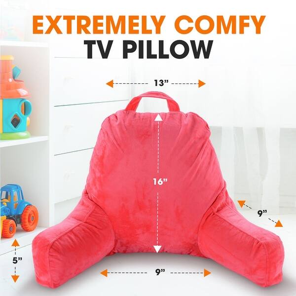 dimension image slide 8 of 10, Cheer Collection Kids Size Reading and Backrest Pillow with Armrest