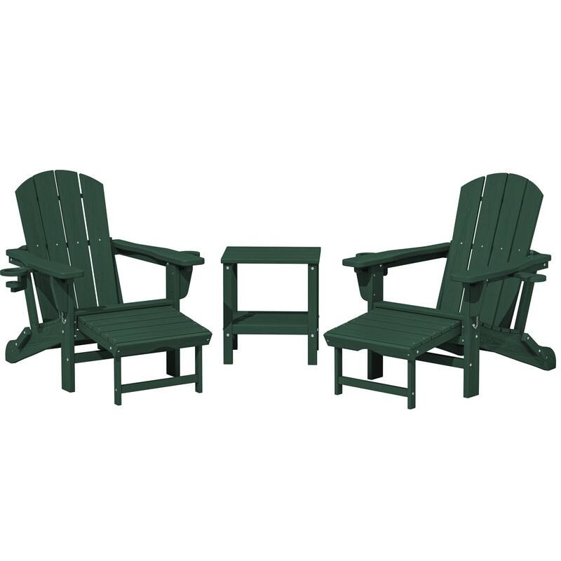 Folding Outdoor Chair with 3-Position Reclining Backrest & Telescoping Footrest
