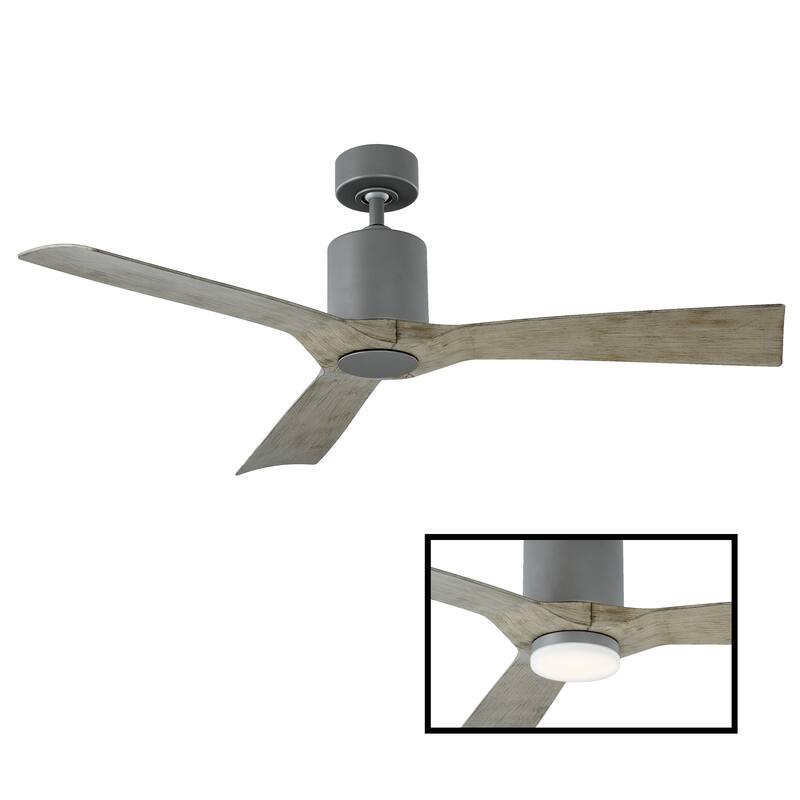 Aviator 54 Inch Three Blade Indoor / Outdoor Smart Ceiling Fan with Six Speed DC Motor in Graphite Finish. - Graphite Weathered Grey