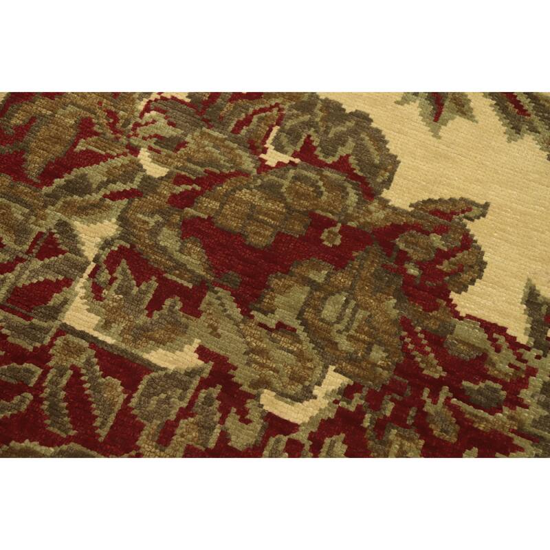 Floral Indian Area Rug 7x10 - 10' 1'' X 6' 6''
