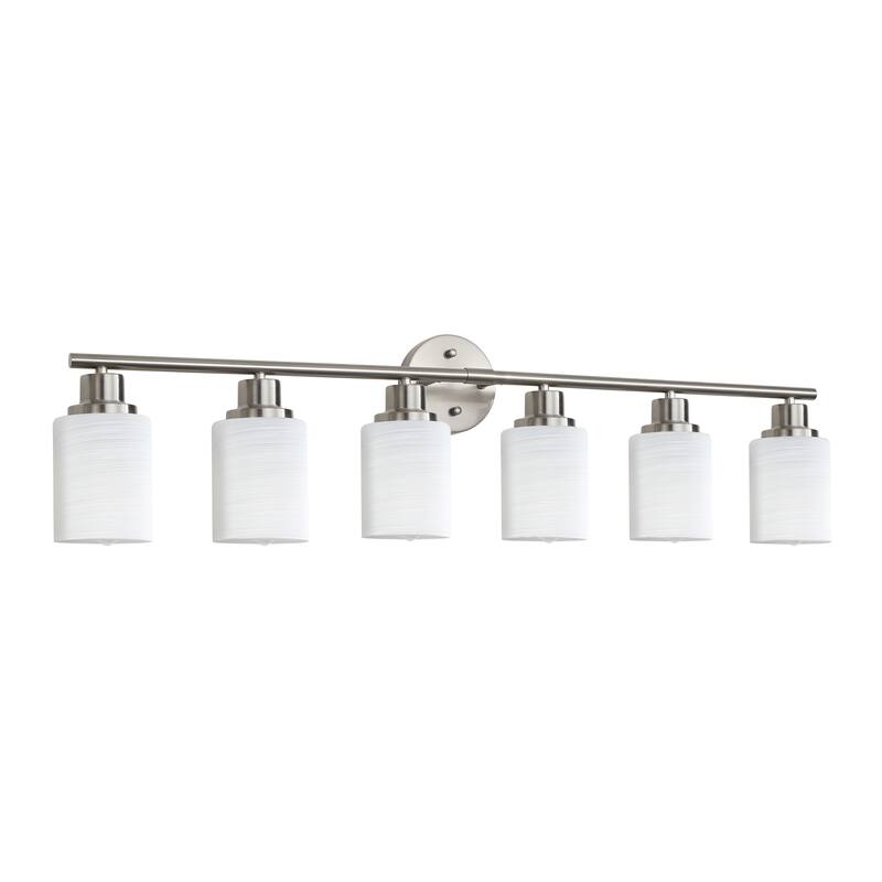 Bathroom Vanity Light 4/5/6-Light Nickel Finish Fixture - 4-Light - 6-Light
