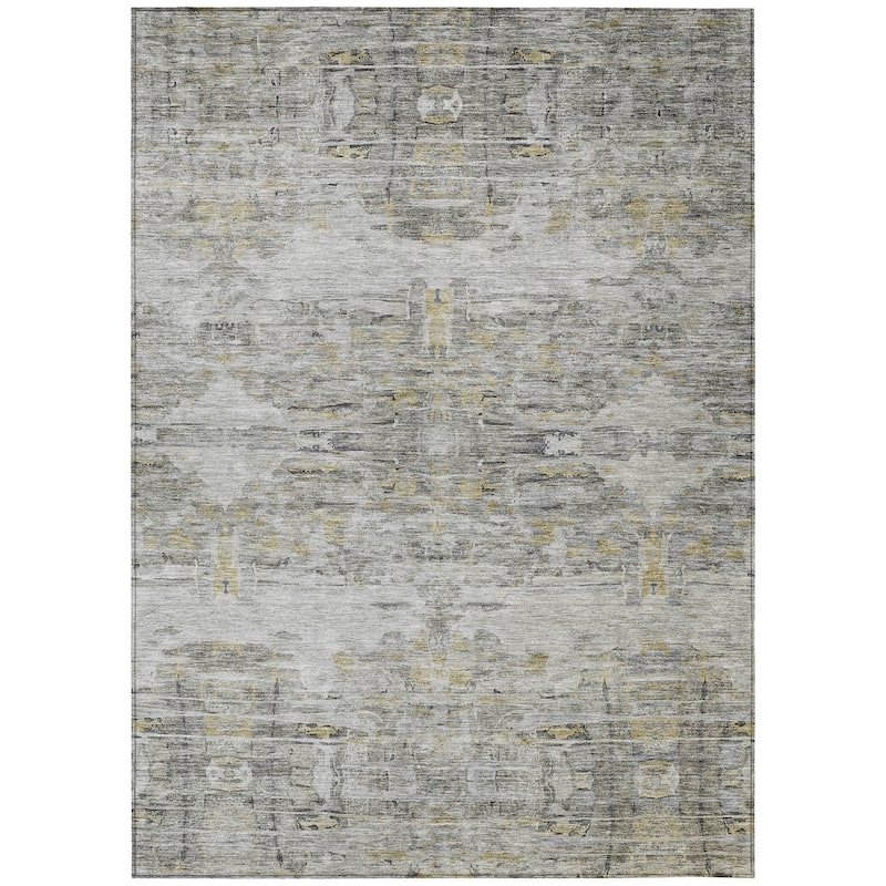 Machine Washable Indoor/ Outdoor Abstract Modern Chantille Rug