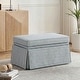 preview thumbnail 4 of 152, Rectangle Chenille Upholstered Storage Ottoman Pinstripe Blue