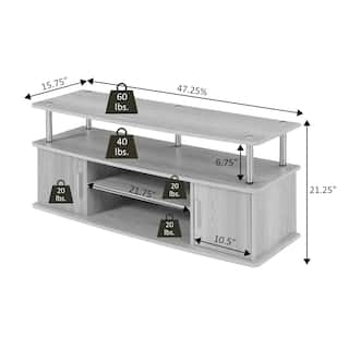Convenience Concepts Designs2Go Monterey 55 inch TV Stand with Cabinets and Shelves