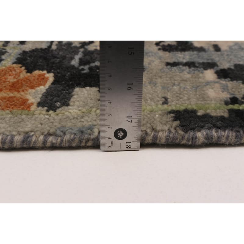 ECARPETGALLERY Hand-knotted Modern Oushak Dark Navy Wool Rug - 8'3 x 9'10