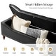 preview thumbnail 15 of 38, Zona 59"W Traditional Faux Leather Tufted Upholstered Storage Bench With Soild Wood Legs and Nailhead Trim By HULALA HOME