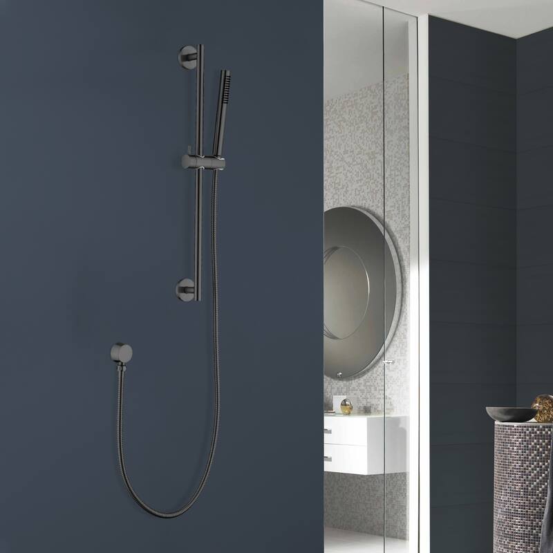 Topcraft Stainless Steel Handheld Shower with 28-Inch Slide Bar