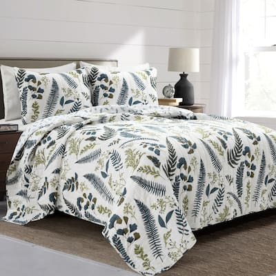 Lush Decor Devonia Allover Reversible 3 Piece Oversized Cotton Quilt Set