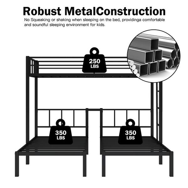 slide 2 of 5, Triple twin bunk bed Black