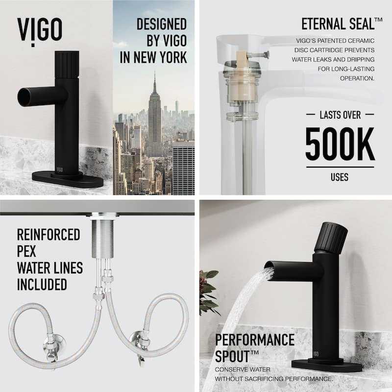 VIGO Ashford 8" H Single Handle Single Hole Bathroom Faucet