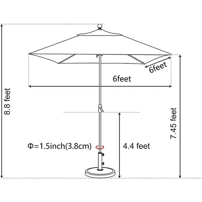 Tradesparker Multicolor Sunbrella 9ft/10x6.5ft Patio Market Outdoor Table Umbrella
