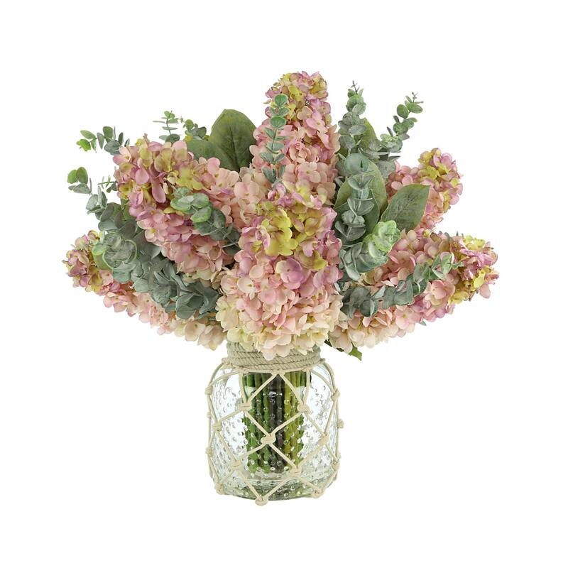 Cone Hydrangeas and Eucalyptus Arrangement
