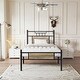preview thumbnail 2 of 19, VECELO Industrial Kids Bed Frame with Wood Headboard,Twin Size Bed Set of 2