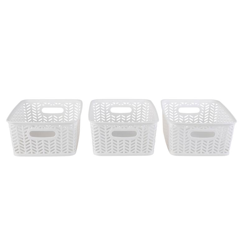 Simplify 3 Pack Small Herringbone Storage Basket