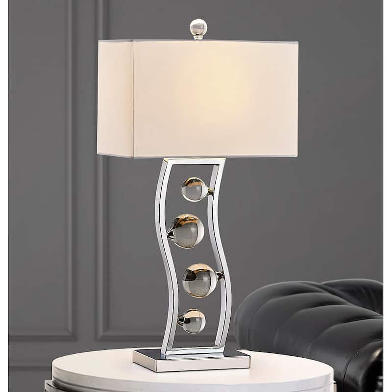 Wave 27"H Crystal Balls Metal Table Lamp - Chrome