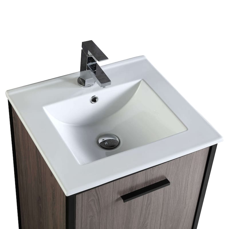 Vdara 24" Silver Gray Bathroom Vanity Cabinet Set