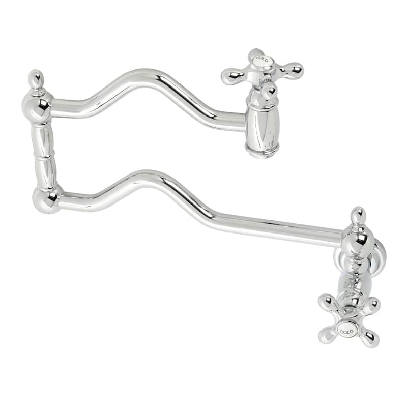 Heritage Wall Mount Pot Filler Kitchen Faucet - Polished Chrome