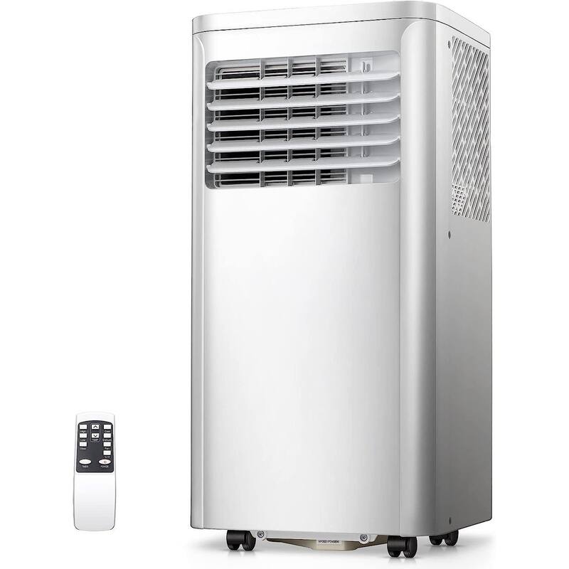 8,000 BTU Portable AC Unit, Remote Control, 3-in-1 Air Conditioner, Digital Display, 24Hrs Timer, White - White