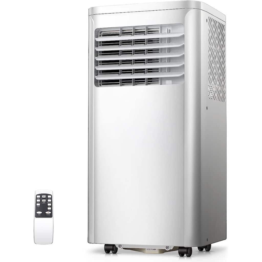 8,000 BTU Portable AC Unit, Remote Control, 3-in-1 Air Conditioner, Digital Display, 24Hrs Timer, White