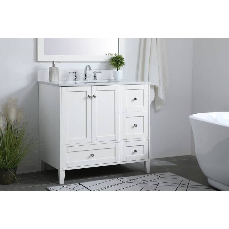 Elegant Lighting Sommerville 36" Free Standing Single Basin Vanity Set