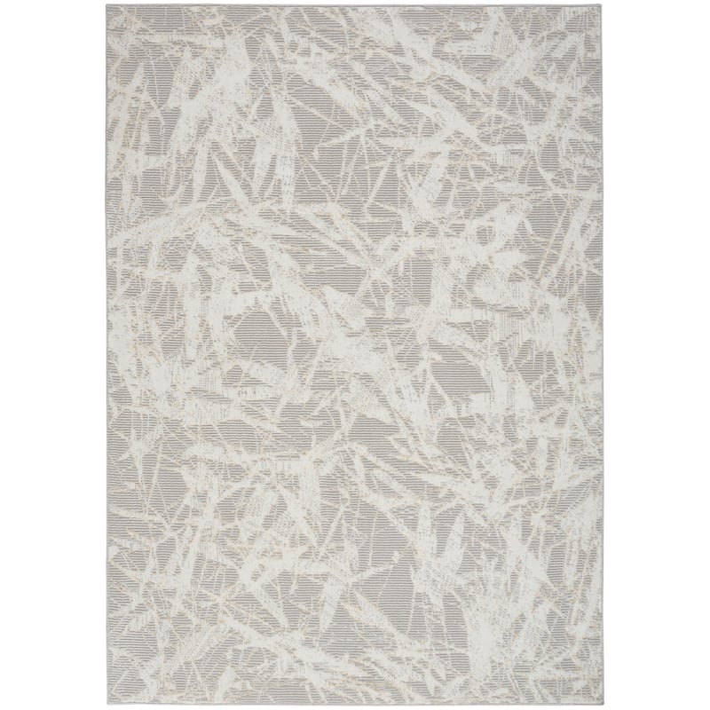 Calvin Klein CK950 Rush Indoor only Grey Abstract Area Rug - 3' 2" x 5' - Grey/Ivory - Rectangle