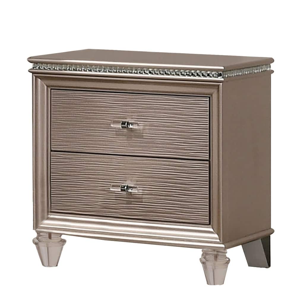 Gold 2 Drawer 22.88 in. W Nightstand with Sturdy Hardware and Ample Storage