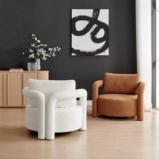 NPD Furniture Maisie Faux Shearling Accent Arm Chair