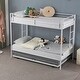 preview thumbnail 3 of 29, Twin Over Twin Bunk Bed with Trundle, Metal Bunk Bed with Two Side Ladder and Guardrails
