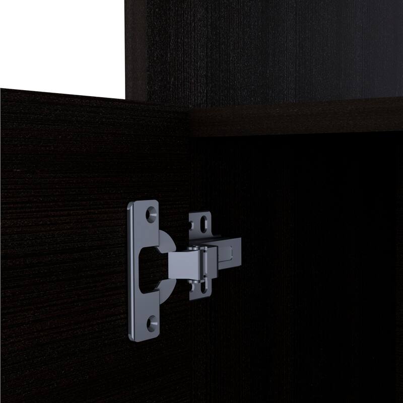 FM Furniture Bristol Nightstand with Cabinet and Open Shelf