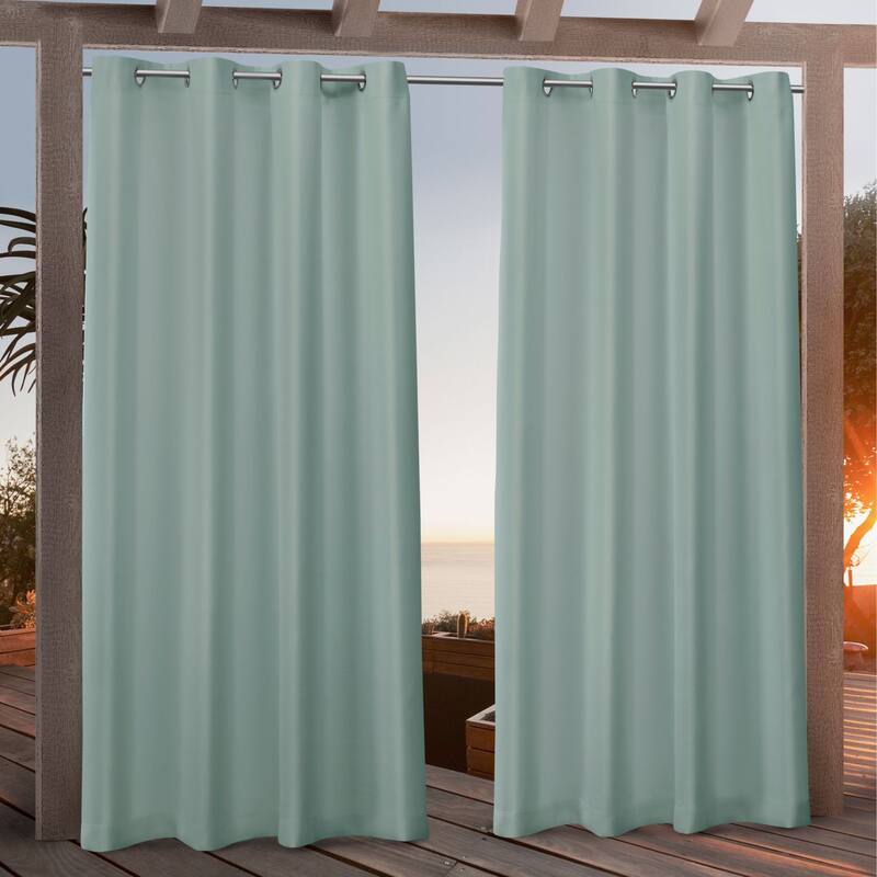 Nicole Miller Canvas Outdoor Curtain Panel Pair - 54x96 - Spa
