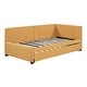preview thumbnail 7 of 11, Twin Daybed Slat Sofa Bed with Trundle - Yellow