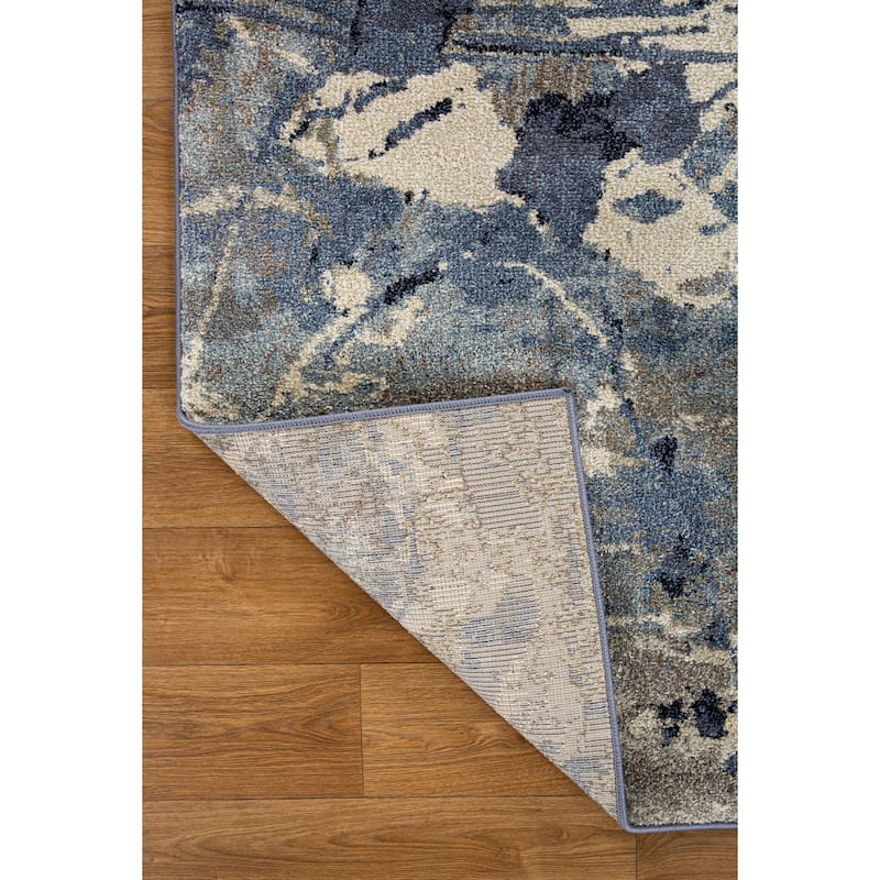 Olympia Collection Blue/Gray Abstract Transitional Design Area Rug