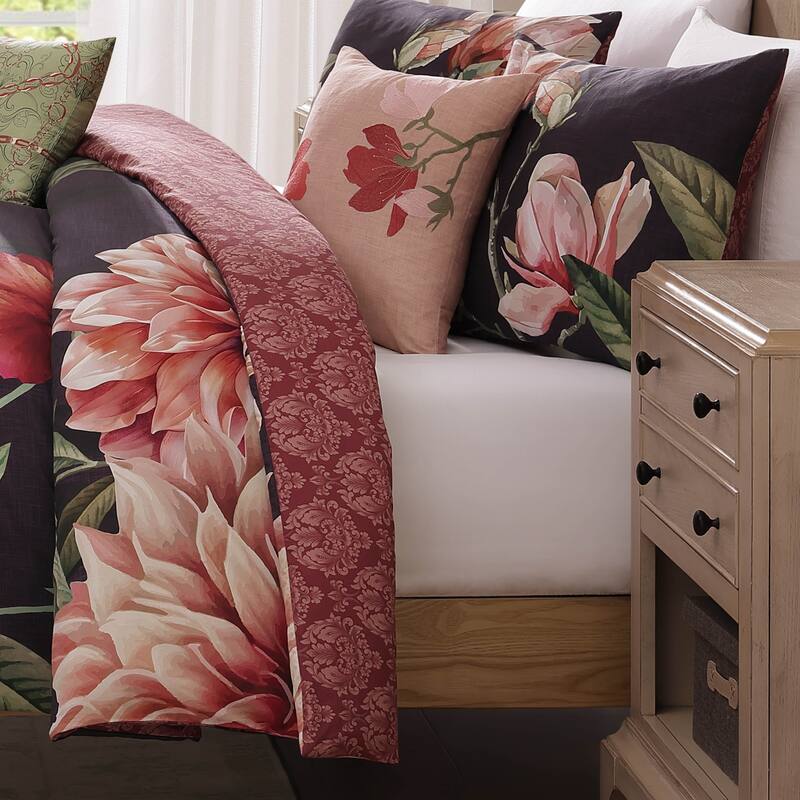 Bebejan Blush Serenade 100% Cotton Sateen 5 Piece Reversible Comforter Set