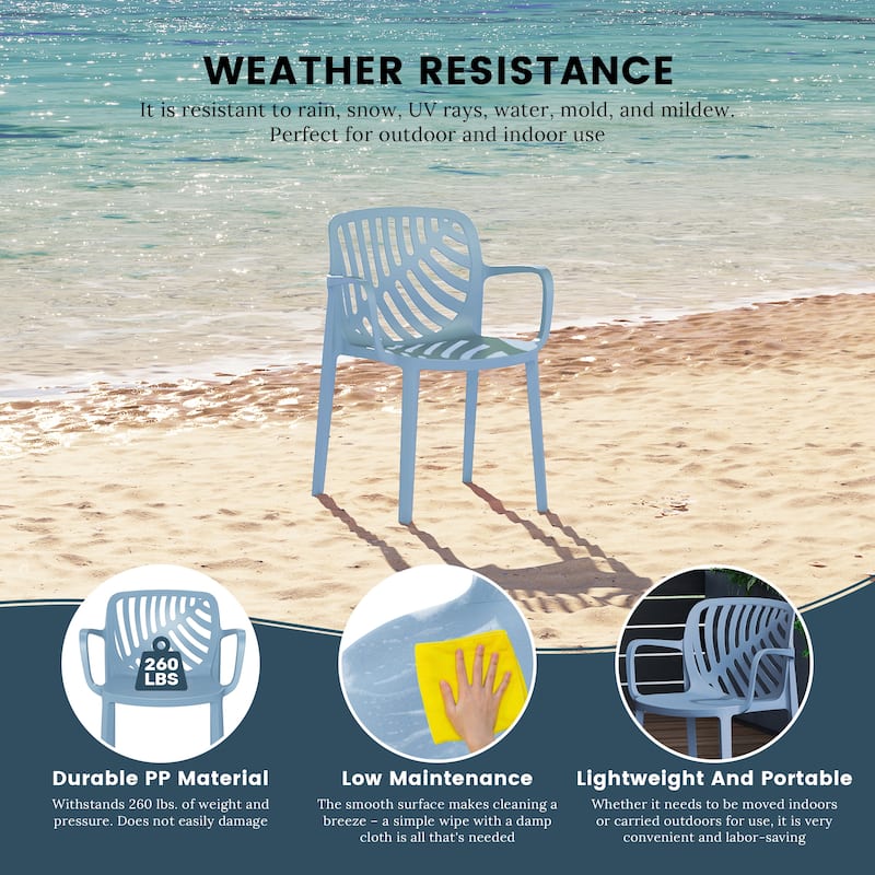 Frond and Form Outdoor Stacking Dining Armchair (Set of 2)