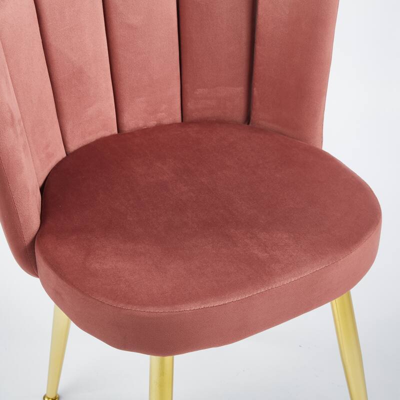 Modern Dining Chair(Set Of 2 ) With Iron Tube Legs, Velvet And Comfortable Backrest, Suitable For Dining Room Living Room