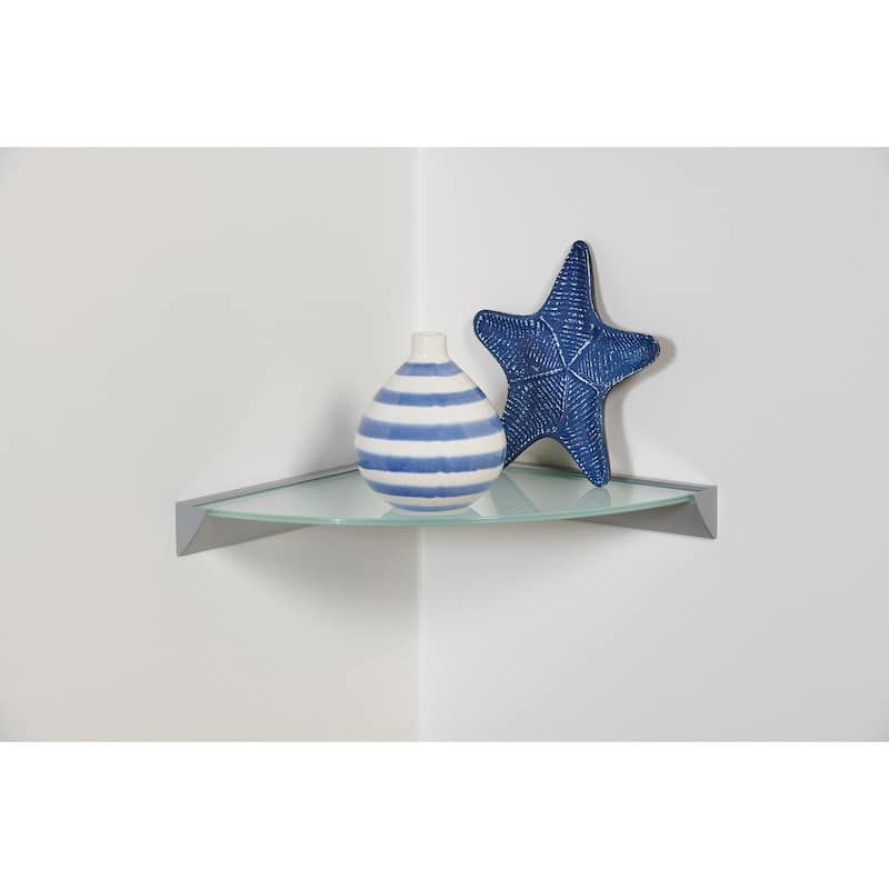 Wallscapes Essentials 12"Opaque Glass Corner Shelf Kit