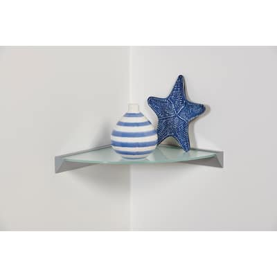 Wallscapes Essentials 12"Opaque Glass Corner Shelf Kit