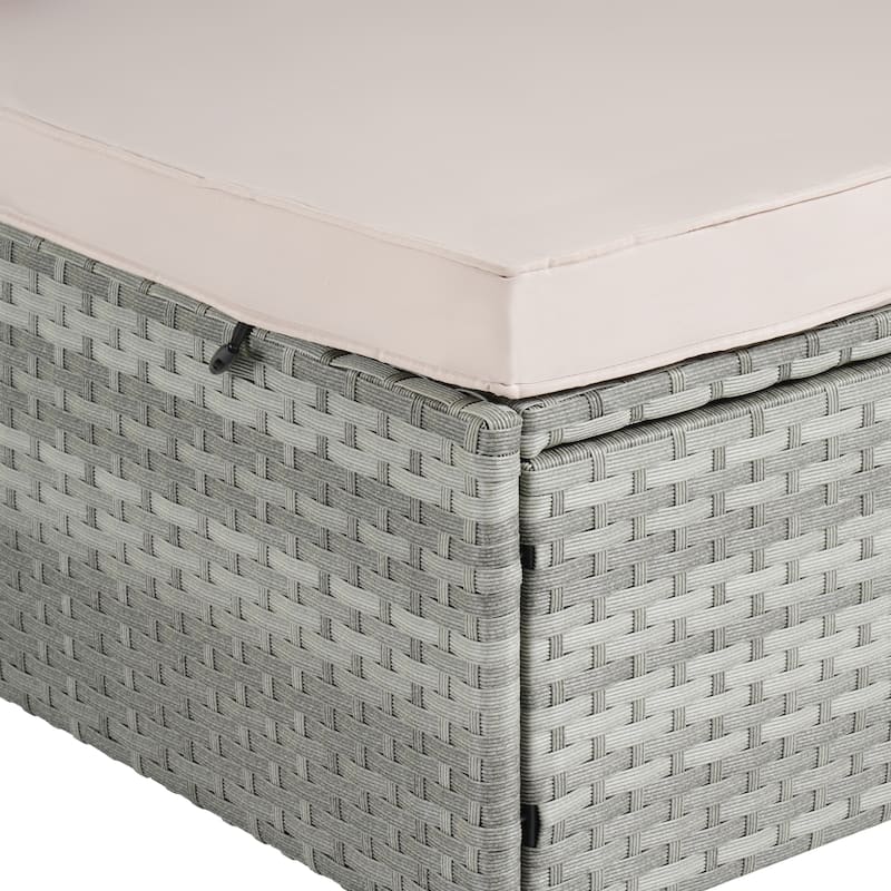 Outdoor sofa PE rattan furniture deck chair grey rattan