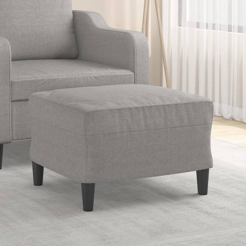 vidaXL Footstool Modern Footstool Ottoman Footrest for Living Room Fabric - 23.6" x 19.7" x 16.1" - Light gray