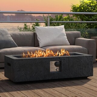 42.5 Inch 50000 BTU Fire Pit Table Set with Stainless Steel Burner - 42.5" x 17.5" x 13" (L x W x H)