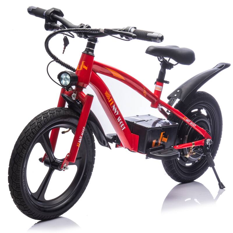 24V Kids Ride On Electric Dirt Bike,300W Super Power Motor,16in Wheels,Adjustable Seat Height,Hand-Operated Brakes - Red