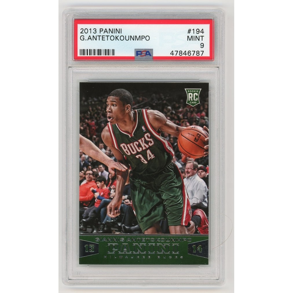 Giannis Antetokounmpo 2013 Panini Basketball Rookie Card RC #194 Graded PSA 9 - 8'6" x 11'6"