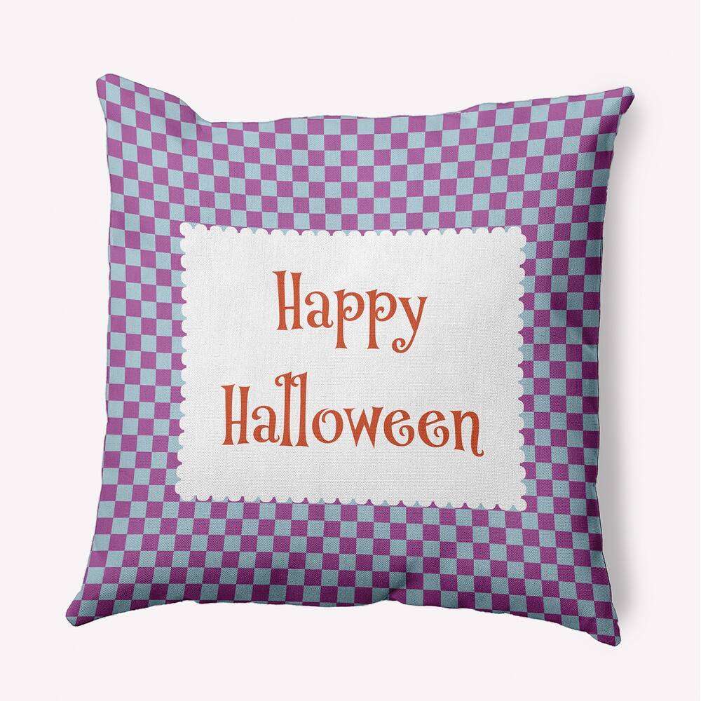 Halloween Happy Halloween Checks Accent Pillow